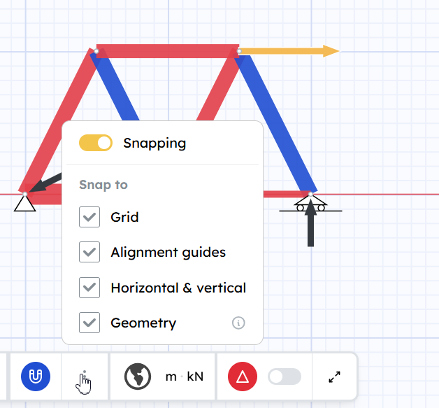 Alignment guides while dragging a joint