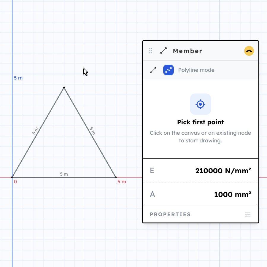 Polyline coordinate input
